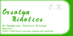 orsolya miholics business card